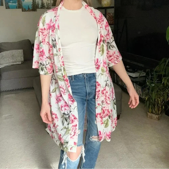 Show Me Your MuMu Floral Duster Cardigan One Size - Picture 1 of 7